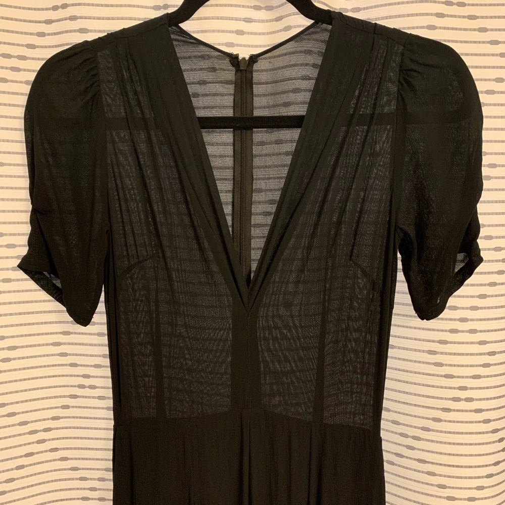 Reformation Navy Deep V Jumpsuit